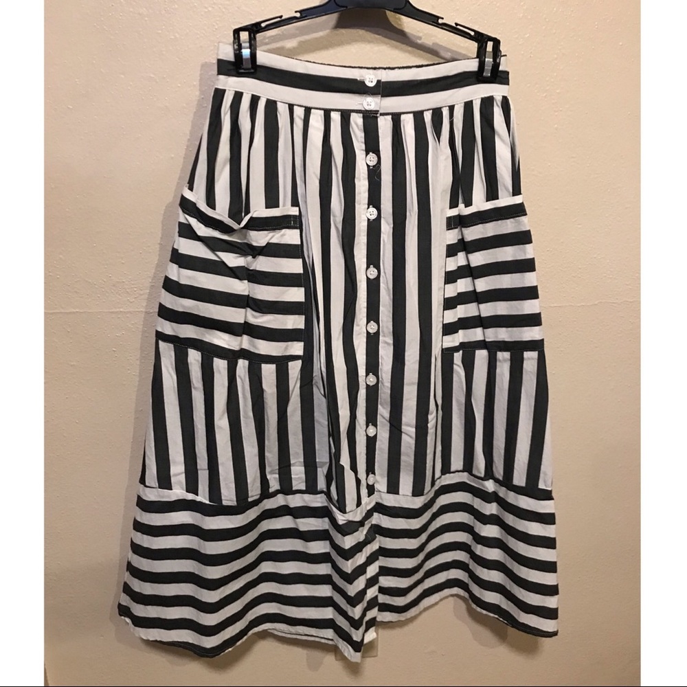 Who What Wear striped birdcage skirt with pockets